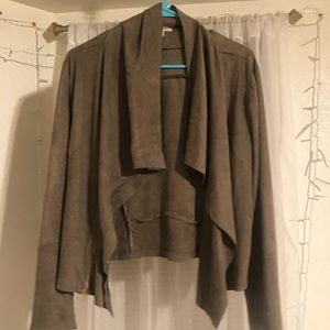 Gray suede moto jacket. Size M